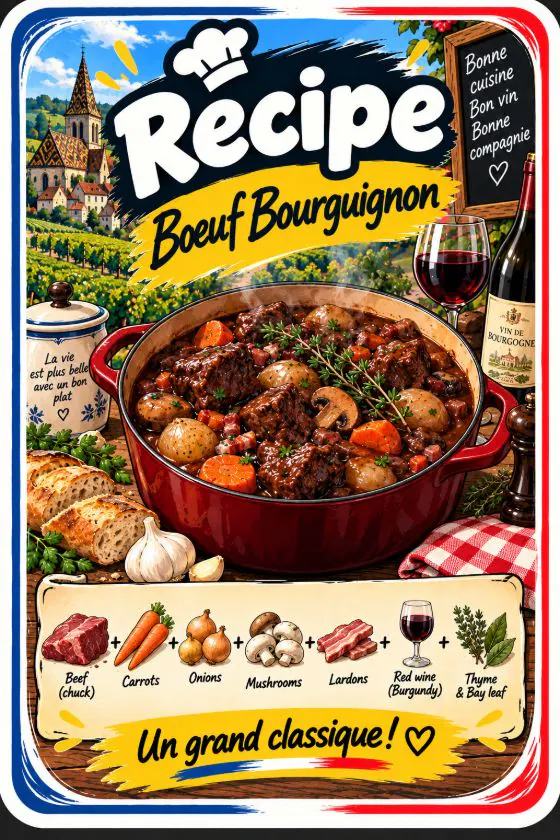 Carte recette Bœuf bourguignon