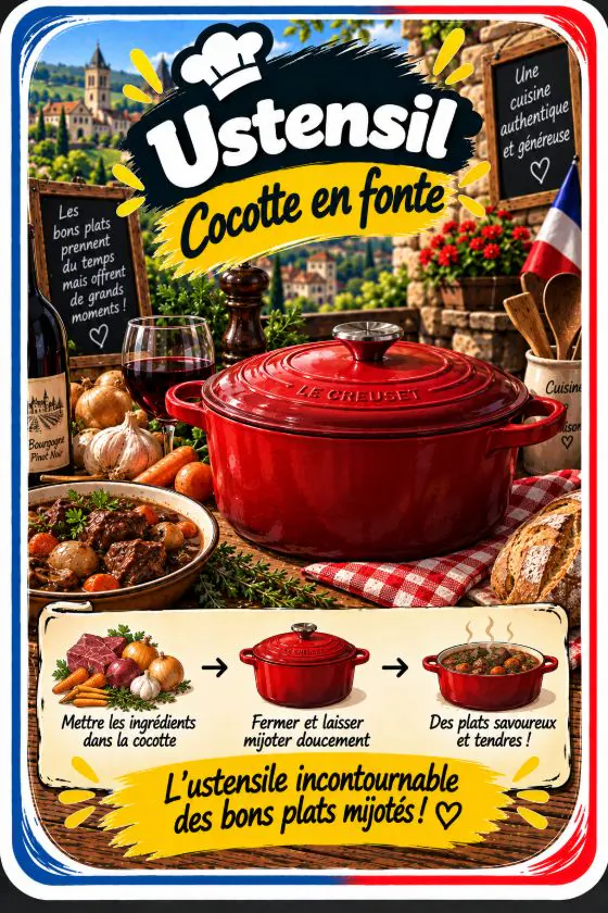 Carte ustensile Cocotte en fonte